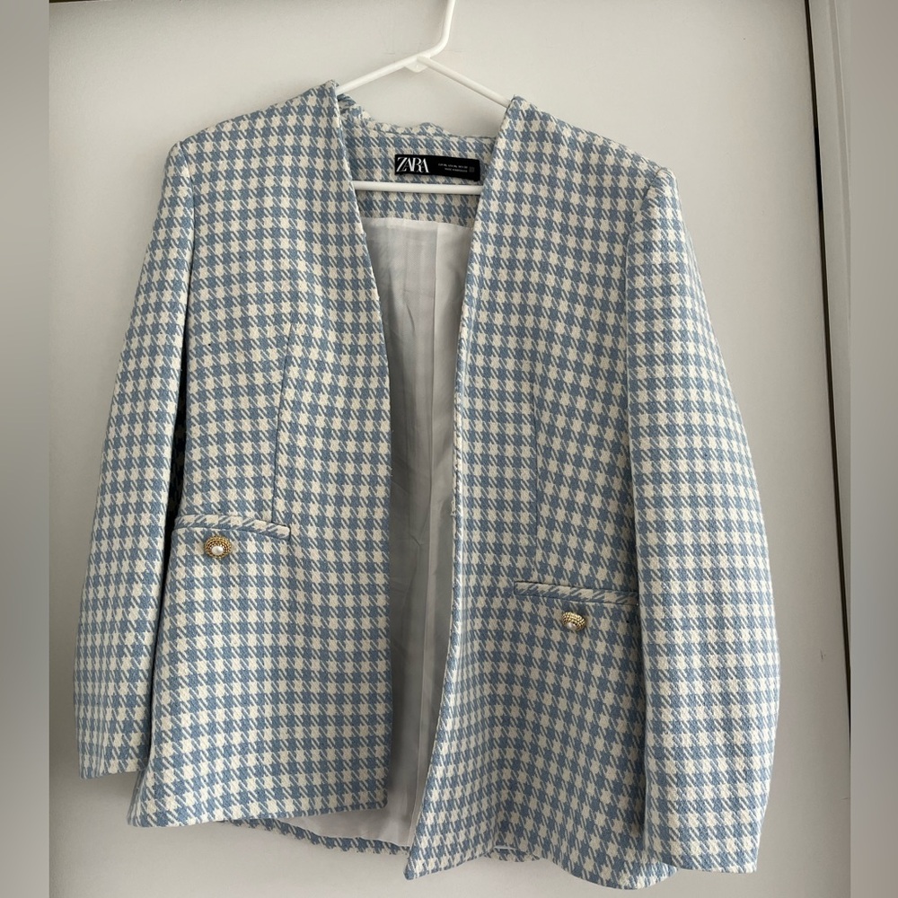Zara Houndstooth Blazer